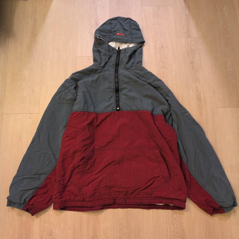 VTG Quiksilver Men XL‎ Anorak Windbreaker Jacket Skater Two Toned Colorblock Y2K